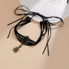 Necklace Alloy Pendant Lace Handmade Chain Dark Style Flower Star Pattern Gothic