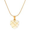 Necklace Alloy Pink Crystal Opal Heart Shaped Electroplated Clavicle Chain For Girls