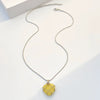 Necklace Alloy Pink Crystal Opal Heart Shaped Electroplated Clavicle Chain For Girls