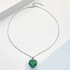 Necklace Alloy Pink Crystal Opal Heart Shaped Electroplated Clavicle Chain For Girls
