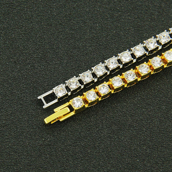 Necklace Alloy Singlerow Drill Geometric Hiphop Diamond Style