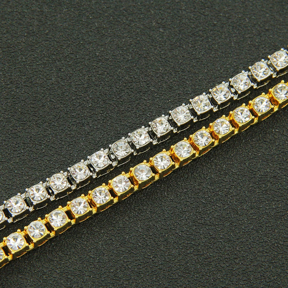 Necklace Alloy Singlerow Drill Geometric Hiphop Diamond Style