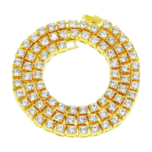 Necklace Alloy Singlerow Drill Geometric Hiphop Diamond Style
