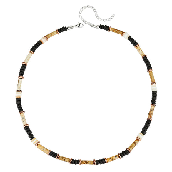 Necklace Alloy Stone Geometric Style O Word Chain Electroplating Design For Men