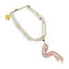 Necklace Alloy Synthetic Crystal Flower Round Beaded Tassel Electroplating For Women