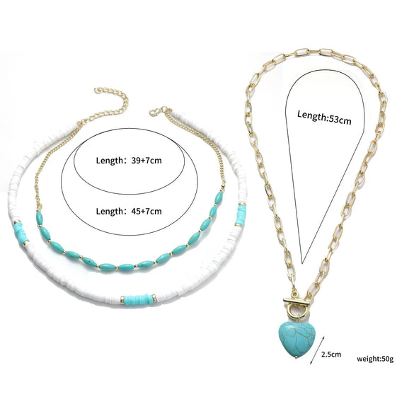 Necklace Alloy Turquoise Geometric Electroplated For Women