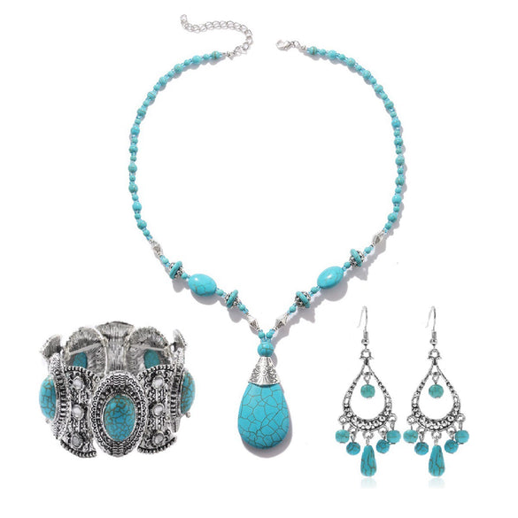 Necklace Alloy Turquoise Geometric Electroplated For Women