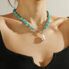 Necklace Alloy Turquoise Geometric Electroplated For Women