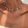 Necklace Alloyacrylic Drill Light Luxury Geometric Shape Set With Diamonds Women's