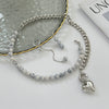 Necklace Aluminum Chain Turquoise Beads Alloy Geometric Heart Shape Electroplating For Women