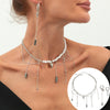 Necklace Aluminum Chain Turquoise Beads Alloy Geometric Heart Shape Electroplating For Women