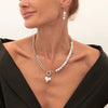 Necklace Aluminum Chain Turquoise Beads Alloy Geometric Heart Shape Electroplating For Women