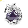 Necklace Amethyst Pendant Natural Stone Copper Accessories Minimalist Dragon Ball Totem 3D Ornament