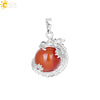 Necklace Amethyst Pendant Natural Stone Copper Accessories Minimalist Dragon Ball Totem 3D Ornament