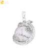Necklace Amethyst Pendant Natural Stone Copper Accessories Minimalist Dragon Ball Totem 3D Ornament