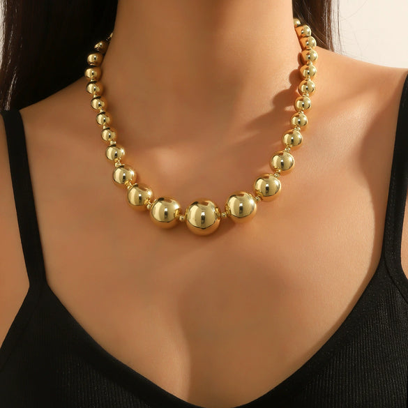 Necklace And Bracelet Set Plastic Resin Organic Glass Pearl Chain Love Water Drops Bell Pattern Punk Style Electroplated Peach Heart Pendant