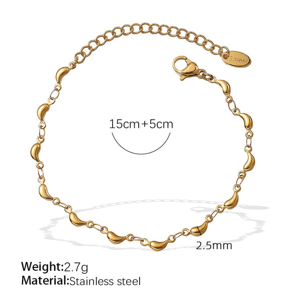 Necklace And Bracelet 316L Stainless Steel Banana Shape Electroplated