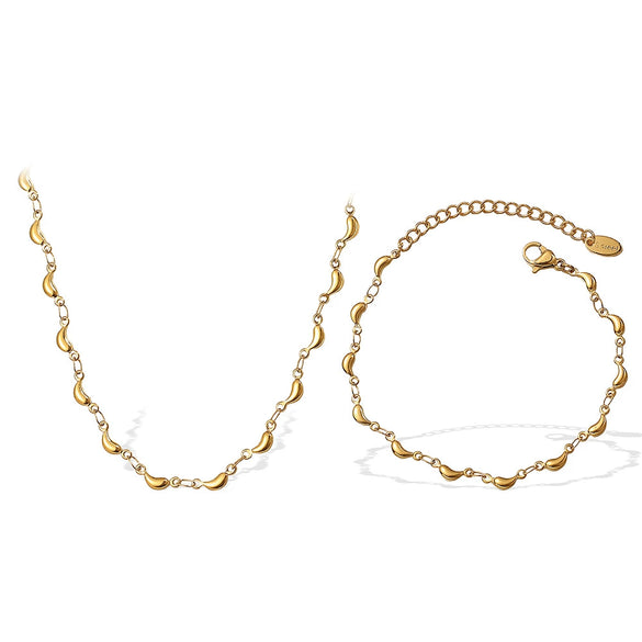 Necklace And Bracelet 316L Stainless Steel Banana Shape Electroplated
