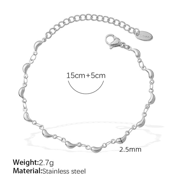 Necklace And Bracelet 316L Stainless Steel Banana Shape Electroplated
