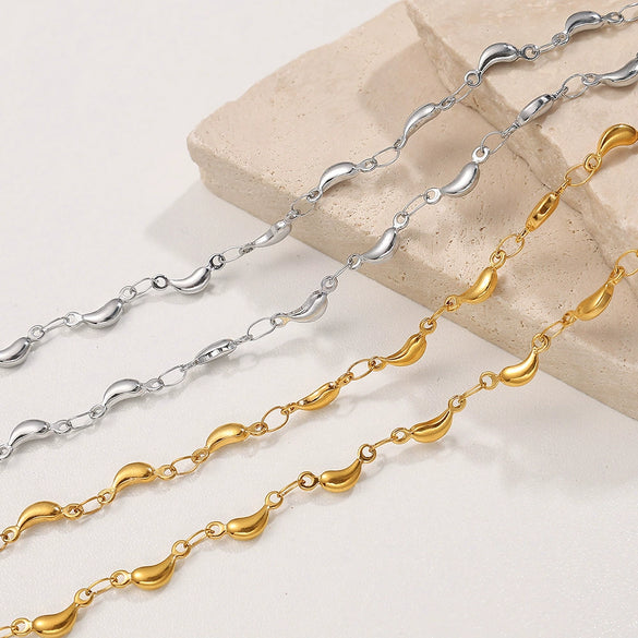 Necklace And Bracelet 316L Stainless Steel Banana Shape Electroplated