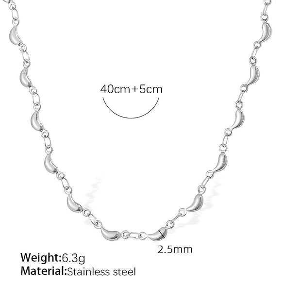 Necklace And Bracelet 316L Stainless Steel Banana Shape Electroplated