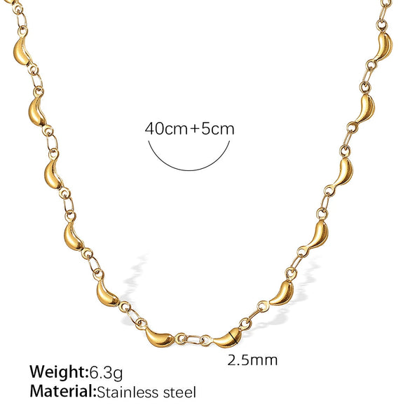 Necklace And Bracelet 316L Stainless Steel Banana Shape Electroplated