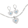 Necklace And Earrings Set Copper Devil's Eye Heart Shape Diamondencrusted Light Luxury Women's Accessories
