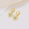 Necklace And Earrings Set Copper Devil's Eye Heart Shape Diamondencrusted Light Luxury Women's Accessories