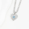Necklace And Earrings Set Copper Devil's Eye Heart Shape Diamondencrusted Light Luxury Women's Accessories