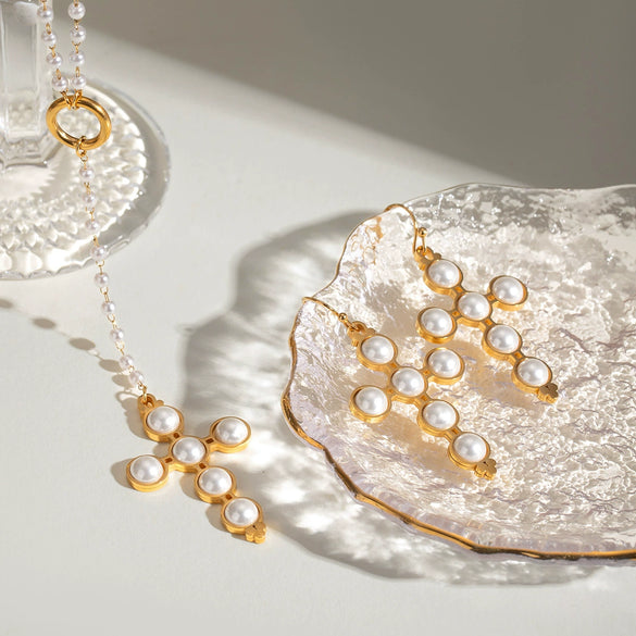 Necklace And Earrings Set Titanium Steel Stainless Steel Geometric Electroplating For Women