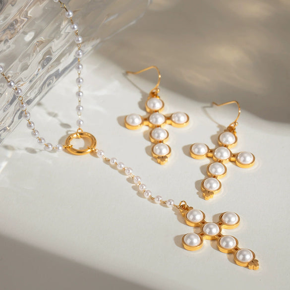 Necklace And Earrings Set Titanium Steel Stainless Steel Geometric Electroplating For Women