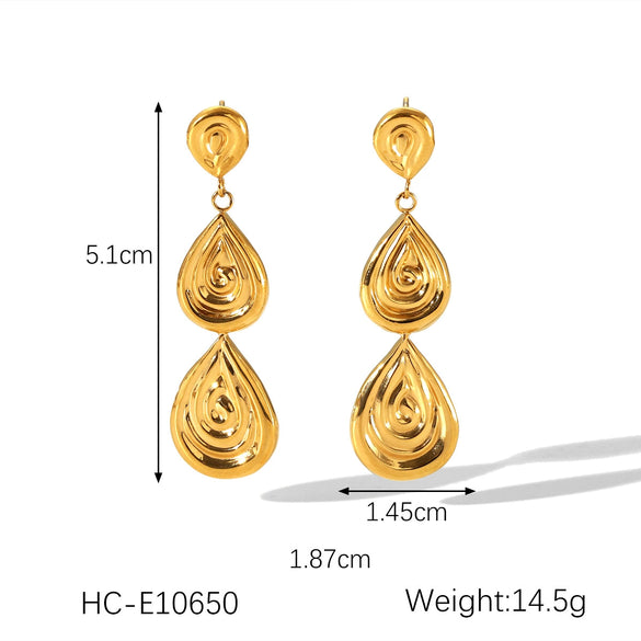 Necklace And Earrings Stainless Steel Titanium Steel Embossed Thread Irregular Pyramid Triangle Sun Flame Needle Shape Geometric Style Casting Electroplating For Women