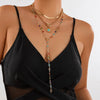 Necklace Artificial Crystal Snake Bone Chain Geometric Alloy Pendant Electroplating