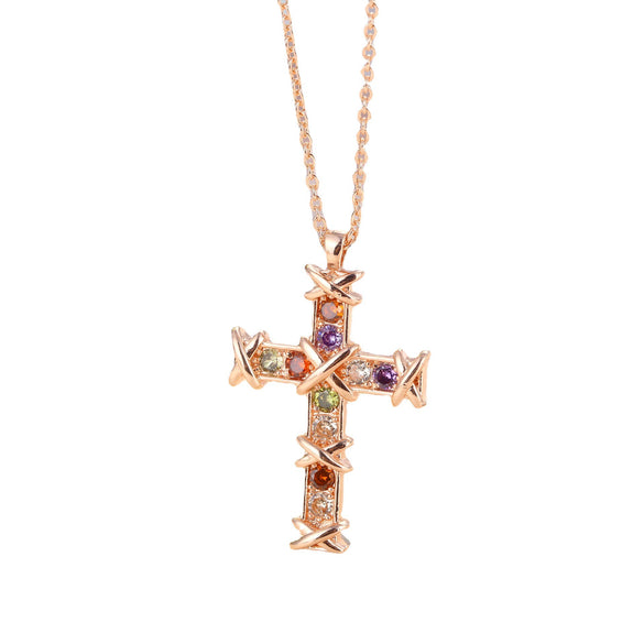 Necklace Artificial Zircon Crystal Geometric Light Luxury Electroplating Hiphop