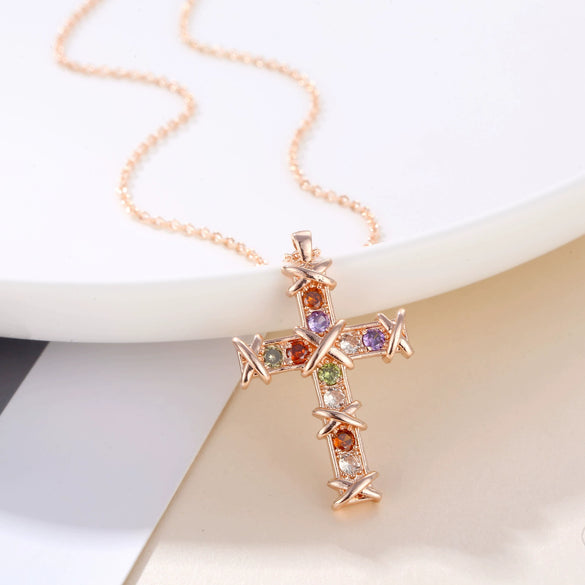 Necklace Artificial Zircon Crystal Geometric Light Luxury Electroplating Hiphop