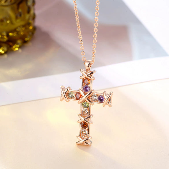 Necklace Artificial Zircon Crystal Geometric Light Luxury Electroplating Hiphop