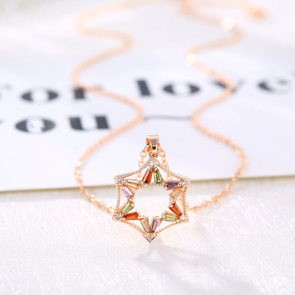 Necklace Artificial Zircon Geometric Inlaid Jewelry For Women