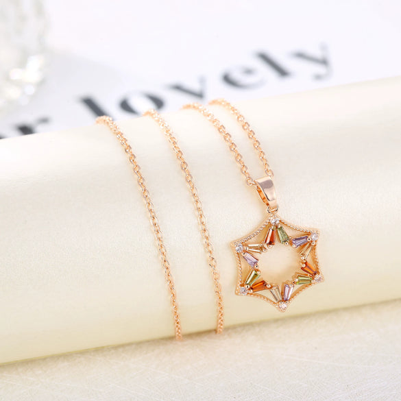 Necklace Artificial Zircon Geometric Inlaid Jewelry For Women