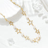 Necklace Baroque Pearl Beaded Fivepointed Star Hiphop Style Electroplated Jewelry