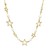 Necklace Baroque Pearl Beaded Fivepointed Star Hiphop Style Electroplated Jewelry