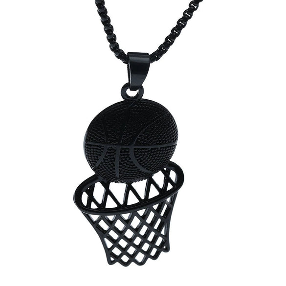 Necklace Basketball Frame Pendant Titanium Steel Alloy Geometric Fashion Jewelry