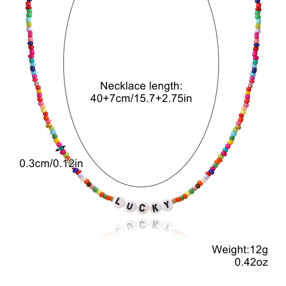 Necklace Beaded Artificial Crystal Ball Chain Electroplated With Flowers Bow Insects Geometric Animals Zodiac Letters Numbers Text