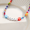 Necklace Beaded Artificial Crystal Ball Chain Electroplated With Flowers Bow Insects Geometric Animals Zodiac Letters Numbers Text