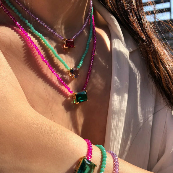 Necklace Beads Copper Geometric Ball Chain Electroplating Women's