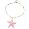 Necklace Beads Plastic Animal Zodiac Starfish Electroplating Vacation Style Dopamine Colorful Stackable Clavicle Chain
