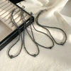 Necklace Black Gallstone Geometric Handmade Women's Niche Dark Series Cross Chain Jewelry