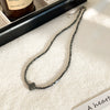 Necklace Black Gallstone Geometric Handmade Women's Niche Dark Series Cross Chain Jewelry