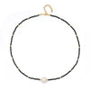 Necklace Black Sharp Crystal Titanium Steel Geometric Handmade Pendant Chain