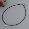 Necklace Black Sharp Crystal Titanium Steel Geometric Handmade Pendant Chain