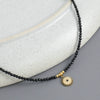 Necklace Black Sharp Crystal Titanium Steel Geometric Handmade Pendant Chain